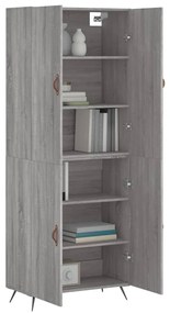 vidaXL Ντουλάπι Γκρι Sonoma 69,5 x 34 x 180 εκ. Επεξεργασμένο Ξύλο
