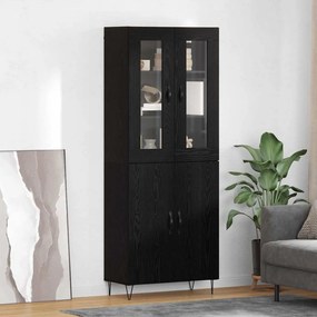 Highboard Λευκός και Μαύρος Δρυς 69,5 x 34 x 180 εκ.