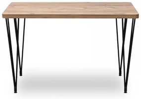 Τραπέζι &quot;ΖΟΕ&quot; από MDF/μέταλλο σε χρώμα ακακία/μαύρο 120x70x75