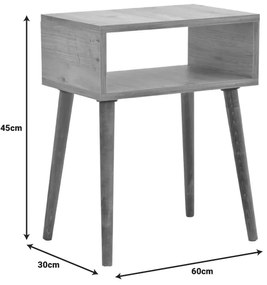 Κομοδίνο Hank pakoworld σε φυσική απόχρωση 45x30x60εκ (1 τεμάχια)
