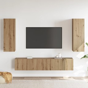 vidaXL Σετ Ντουλαπιών Τηλεόρασης 4 Τεμαχίων από Ξύλο Artisan Oak