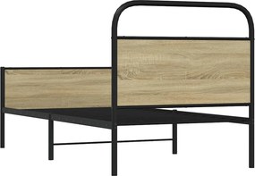 vidaXL Πλαίσιο Κρεβατιού Χωρ. Στρώμα Sonoma Δρυς 75x190εκ Επεξ. Ξύλο