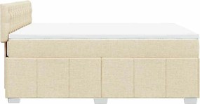 vidaXL Κρεβάτι Boxspring με Στρώμα Κρεμ 140x190 εκ. Υφασμάτινο