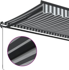 vidaXL Τέντα Πτυσσόμενη Χειροκίνητη Ανθρακί / Λευκή 600x350 εκ.