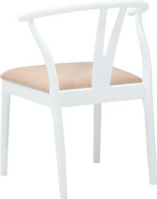 vidaXL Καρέκλα τραπεζαρίας 2 pcs Λευκό και Καφέ Στερεό Ξύλο Ραβέντι