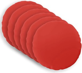 vidaXL Κάλυμμα Μαξιλαριού 6 pcs HEERLEN Κόκκινο Ø 40 cm Πολυεστέρας