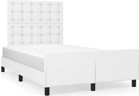 vidaXL Πλαίσιο Κρεβατιού χωρίς στρώμα Λευκό 120x190 εκ.Συνθ. Δέρμα