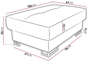 Σκαμπό Comfivo 238, Κίτρινο, 42x67x106cm, 20 kg, Ταπισερί, Πόδια: Μέταλλο | Epipla1.gr