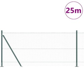 vidaXL Στύλος Περιφράξεων Πράσινο 25 x 1 μ (36 mm πλέγμα) Ατσάλι