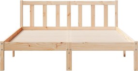 vidaXL Πλαίσιο Κρεβατιού Μακρύ Χωρίς Στρώμα 140x220 εκ Μασίφ Πεύκο