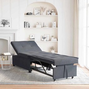 vidaXL Καναπές-Κρεβάτι Σκούρο γκρι 67 x 194 x 38 εκ Βελούδο
