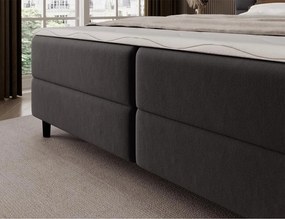 Επενδυμένο κρεβάτι Mecan-Μαύρο-140 x 200