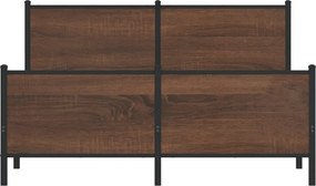 vidaXL Σκελετός Κρεβ. Χωρίς Στρώμα Καφέ Δρυς 160x200 εκ. Μεταλλικό