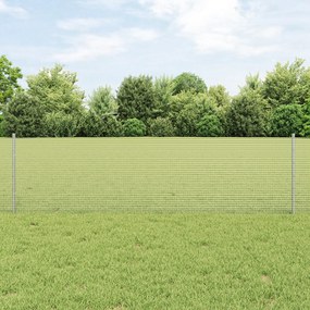 vidaXL Φράχτης Welded Wire  με 5 U Posts Ασημί 0.6x10 μ Χάλυβα