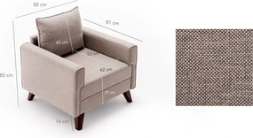 Πολυθρόνα Κρεμ BELLA 81x82x85