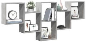 vidaXL Ραφιέρα Τοίχου Γκρι Σκυροδέματος 159x18x66 εκ. από Επεξ. Ξύλο