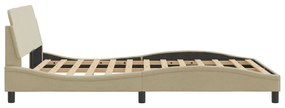 vidaXL Σκελετός Κρεβατιού Χωρίς Στρώμα Κρεμ 140x190 εκ. Υφασμάτινο