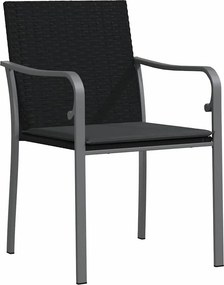 vidaXL Σέτ φαγητού για κήπο 5 pcs Μαύρο και Γκρι Ράτα PE