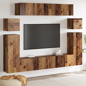 vidaXL Σετ επίπλου τηλεόρασης 8 pcs Καφέ 30.5 x 30 x 90 cm