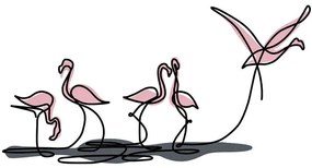 Διακοσμητικό Τοίχου Flamingo 279ENZ2632 115x58,5cm Multi Wallity Μέταλλο,Ξύλο