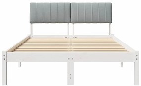 vidaXL Σκελετός Κρεβατιού Λευκό και ανοιχτό γκρι 120 x 200 cm