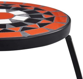 vidaXL Τραπέζια «Μωσαϊκό» 3 Τεμ. Τερακότα /Λευκά Κεραμικά