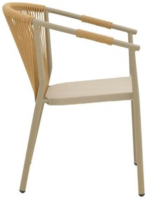 Καρέκλα - Πολυθρόνα Convince αλουμινίου στοιβαζόμενη με καφέ σκελετό-textilene-pe rattan 56x63x82 εκ. 56x63x82 εκ.