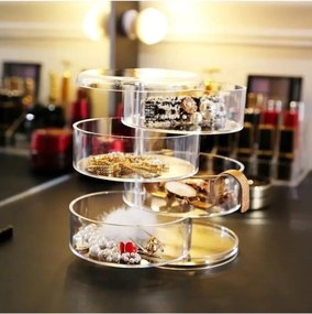 Stewehome 4 επιπέδων περιστρεφόμενος κυλινδρικός οργανωτής κοσμημάτων και μακιγιάζ Λευκό