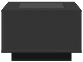 vidaXL Τραπεζάκι Σαλονιού με LED Μαύρο 60x60x40 εκ. Επεξεργασμένο Ξύλο