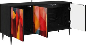 vidaXL Ντουλάπι TV HEESCH 102 x 33 x 51 εκ Μαύρη Δρυς