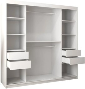 Ντουλάπα Flutes III 200 Συρόμενη-Λευκό