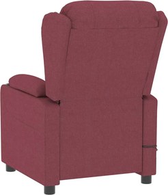 vidaXL Πολυθρόνα Μασάζ Ηλεκτρική Μπορντό Υφασμάτινη