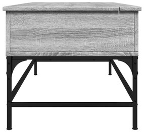 vidaXL Τραπεζάκι Σαλονιού Γκρι Sonoma 100x50x45 εκ Επεξ Ξύλο + Μέταλλο