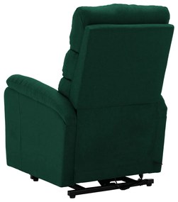 vidaXL Πολυθρόνα με Ανύψωση Σκούρο Πράσινη Υφασμάτινη