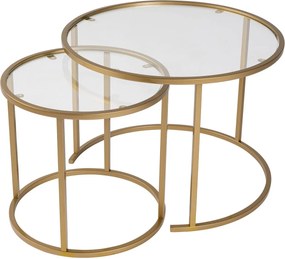 Σετ Τραπεζιών Σαλονιού Χρυσό DUMOR 60x60x43