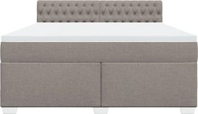 vidaXL Κρεβάτι Boxspring με Στρώμα Taupe 180x200 εκ. Υφασμάτινο