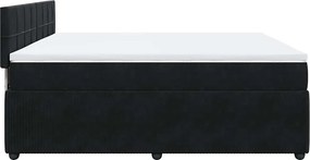 vidaXL Κρεβάτι Boxspring με Στρώμα Μαύρο 180x200 εκ. Βελούδινο