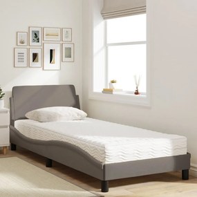 vidaXL Κρεβάτι με Στρώμα Dover Taupe 80x200 εκ. Υφασμάτινο