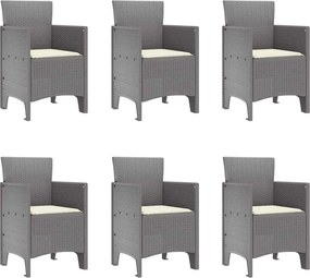 vidaXL Σέτ φαγητού για κήπο 7 pcs Ανοιχτό γκρι Πολυπροπυλένιο