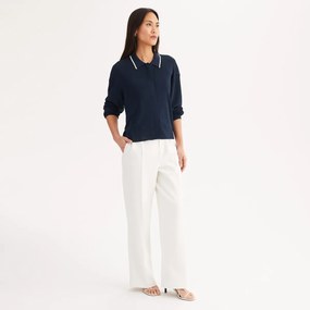 Ζακέτα με γιακά πόλο, από λεπτή πλέξη, με κουμπιά