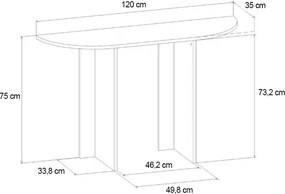 Κονσόλα Cortado Megapap χρώμα sapphire oak 120x35x75εκ.