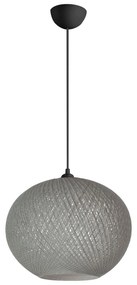 PENDANT CEILING LAMP  GREY SPHERE, KNITTED ROPE, INDOORS 20x20x70 εκ.