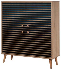 Παπουτσοθήκη - Ντουλάπι Multilux 863SPH3950 95x36x111cm Oak-Blue Cipboard,Wood