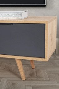 Έπιπλο Τηλεόρασης Sapphire Δρυς / Ανθρακί REBRE 130x35x18