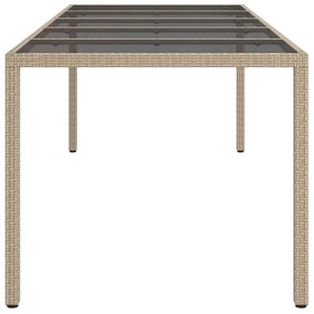 vidaXL Τραπέζι Κήπου για Φαγητό Μπεζ 250 x 100 x 75 cm Πολυ ράταν