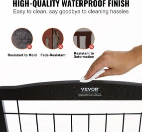 VEVOR Free Standing Dog Gate 32x96.5 inch Freestanding Pet Gate Foldable Brown