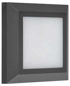Adeleq Led Πλαφονιέρα PC Τετράγωνη D125mm 4W 3000Κ Ip65 Γραφίτης 3-9701