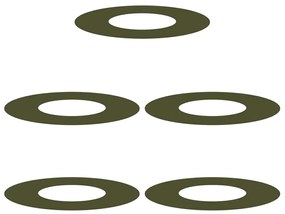 vidaXL Φλατ Δαχτυλίδια Δέντρων 5 pcs Λαδί Ø30 / 60 εκ. Ατσάλι