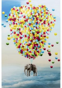 Πίνακας "Ελέφαντας Με Μπαλόνια" Πολύχρωμος 100x0.4x150 εκ.