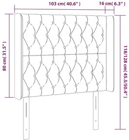 vidaXL Κεφαλάρι Κρεβατιού LED Ροζ 103x16x118/128 εκ.Βελούδινο